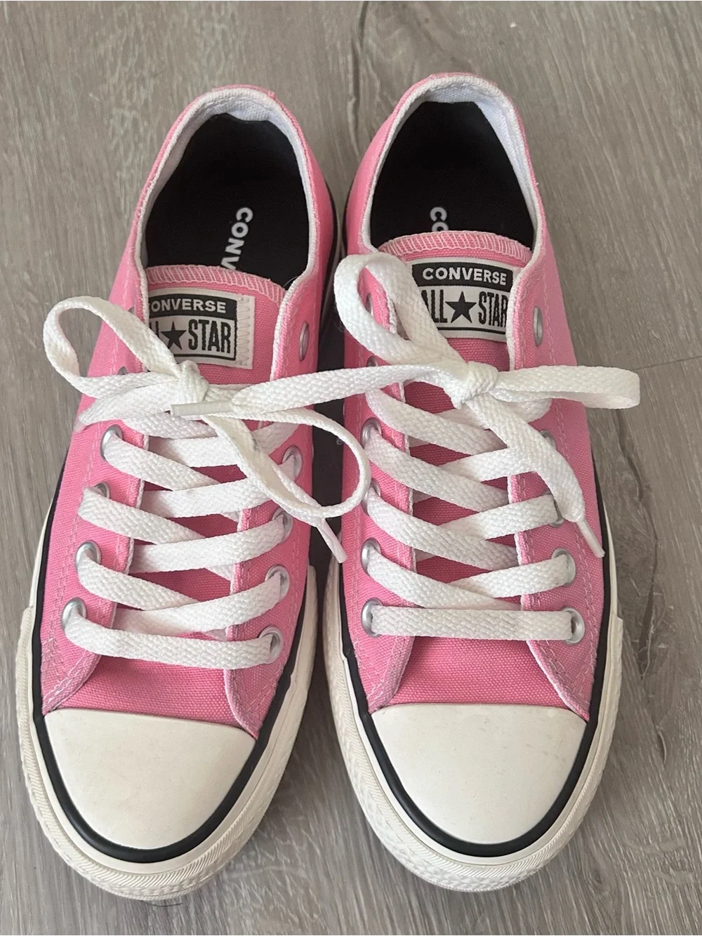 Converse Pink Low-Top Platform Canvas Sneakers